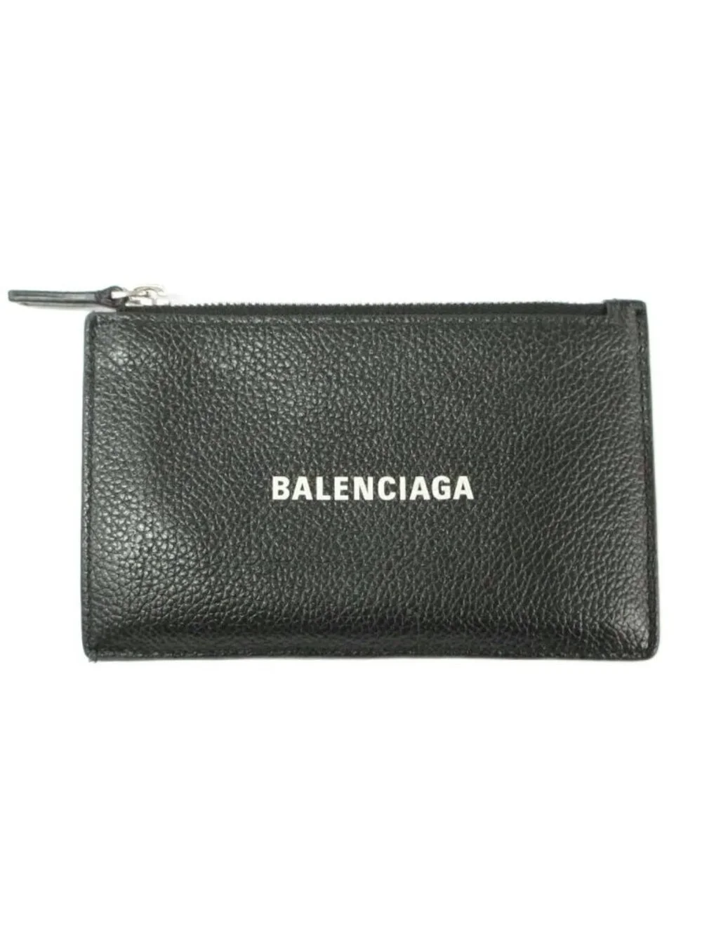 Balenciaga Coin & Card Case Fragment Black Leather Logo